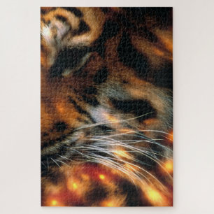 Puzzle Ojo de Tigre Dorado Primer Plano Fauna