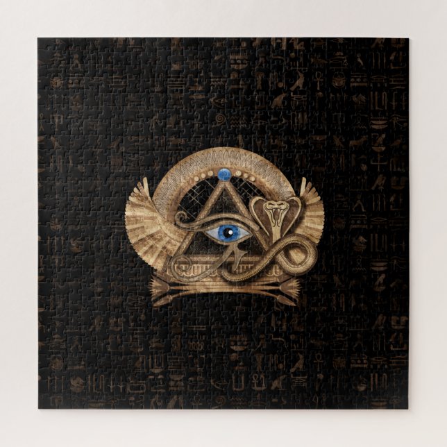 Puzzle Ojo egipcio de Horus - Ornamento de Wadjet (Vertical)