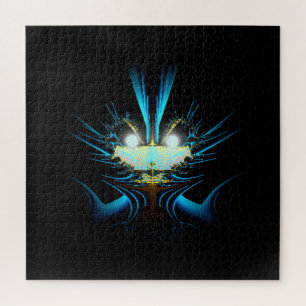 Puzzle Ojos Brillantes Dragón Alien Azul y Negro