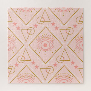 Puzzle Ojos de oro rosados: diseño sin foco geométrico