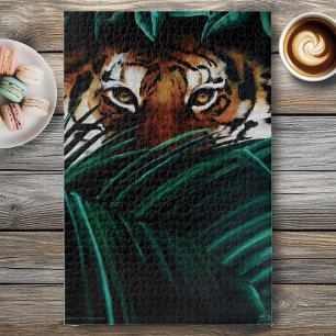Puzzle Ojos de Tigre de Jungla Verde Intensa Hojas Vida S