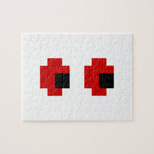 Puzzle Ojos rojos fantasmagóricos de 8 bits