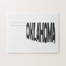 Puzzle Oklahoma Estado Nombre Word Art Negro