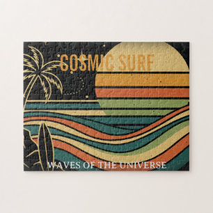 Puzzle Ola Cósmica Retro • Surfing de Puesta de Sol Vinta