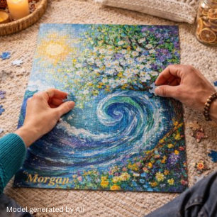 Puzzle Ola del Océano Caprichosa Pintura Impresionista