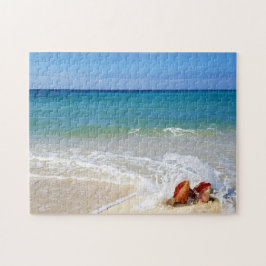 Puzzle Ola del océano en la playa sobre cascadas