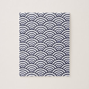 Puzzle Olas Azules Japonesas Seigaiha Mar