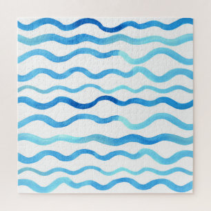 Puzzle Olas de color agua: azul turquesa sin soldadura.
