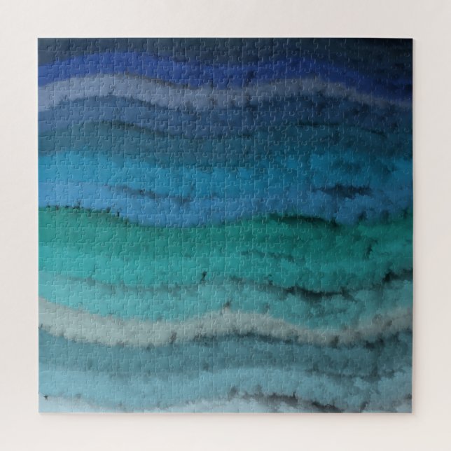 Puzzle Olas De Salado De Playa Costera En Negro (Vertical)