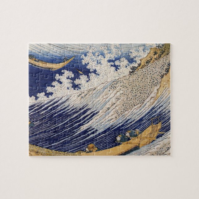 Puzzle Olas del Océano de Hokusai Barcos Marítimos (Horizontal)