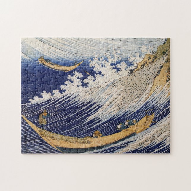 Puzzle Olas del Océano de Hokusai Barcos Marítimos (Horizontal)