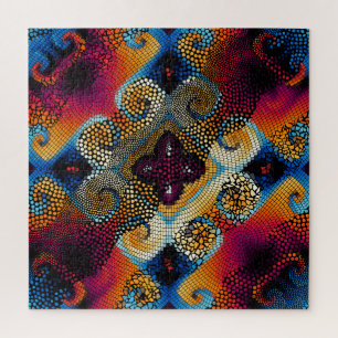 Puzzle Olas diagonales ornamentales: textura mosaica