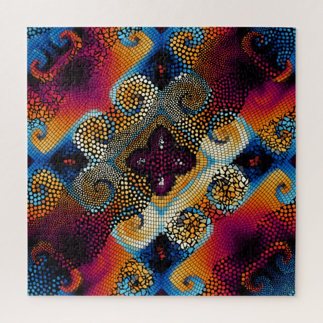 Puzzle Olas diagonales ornamentales: textura mosaica (Vertical)