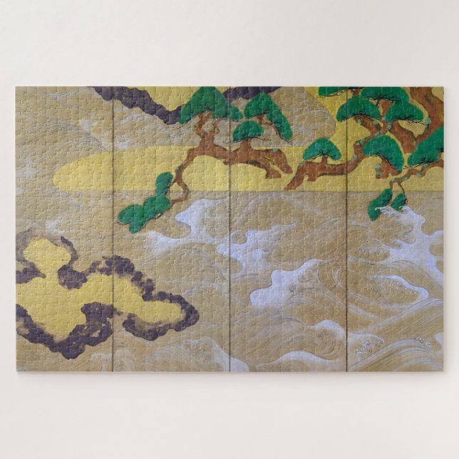 Puzzle Olas en Matsushima (derecha), Tawaraya Sotatsu (Horizontal)