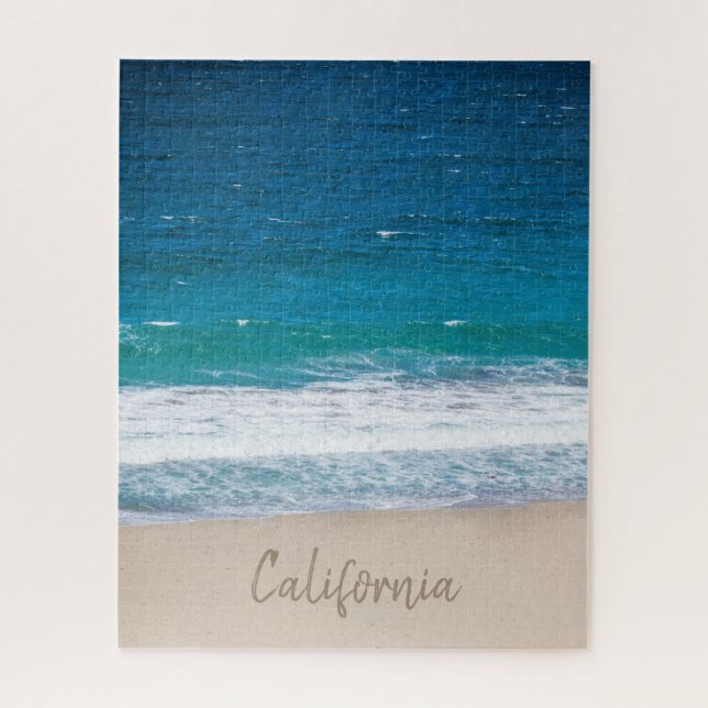 Puzzle Olas tropicales del océano azul Personalizado Cali (Vertical)