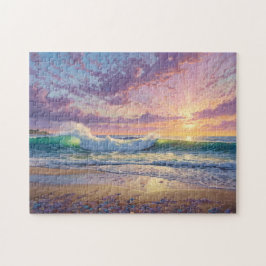 Puzzle Olas y arte de costa hermosa playa