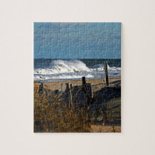 Puzzle Olas y dunas de otoño en la playa