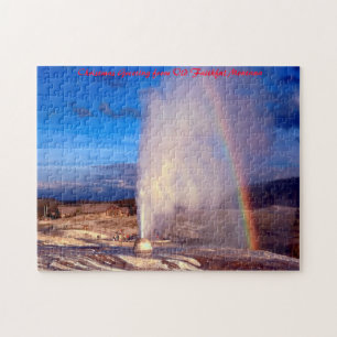 Puzzle Old Faithful Geyser Yellowstone. Felicitación de N