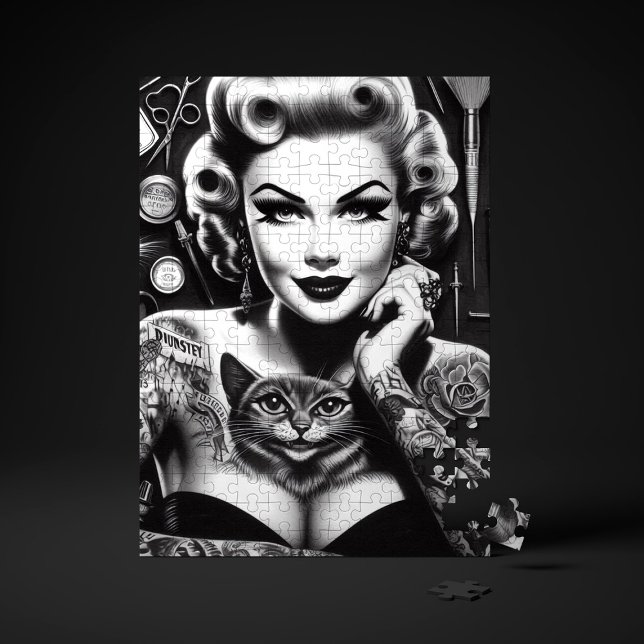 Puzzle Old School Alternative Tattooed Girl (Subido por el creador)
