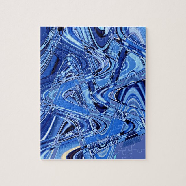 Puzzle oleadas de carreteras en azul (Vertical)