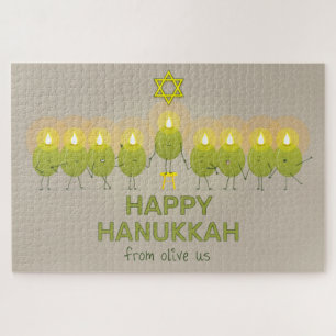 Puzzle Olive Hanukkah Menorah
