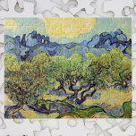 Puzzle Olivos con Alpilles por Vincent van Gogh<br><div class="desc">Olive Trees with the Alpilles in the Background de Vincent van Gogh es una pintura pintada del paisaje de arte fino post impresionismo. Un huerto en una granja llena de olivos con vistas a una cordillera a lo lejos. Es uno de los más de una docena de paisajes de olivos...</div>