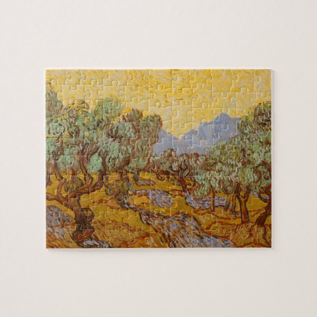 Puzzle Olivos de Van Gogh cielo sole amarillo (Horizontal)