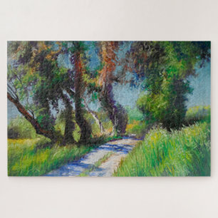 Puzzle Olivos junto al mar – Pastel mediterráneo