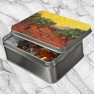 Puzzle Olivos Van Gogh con cielo y sol amarillos