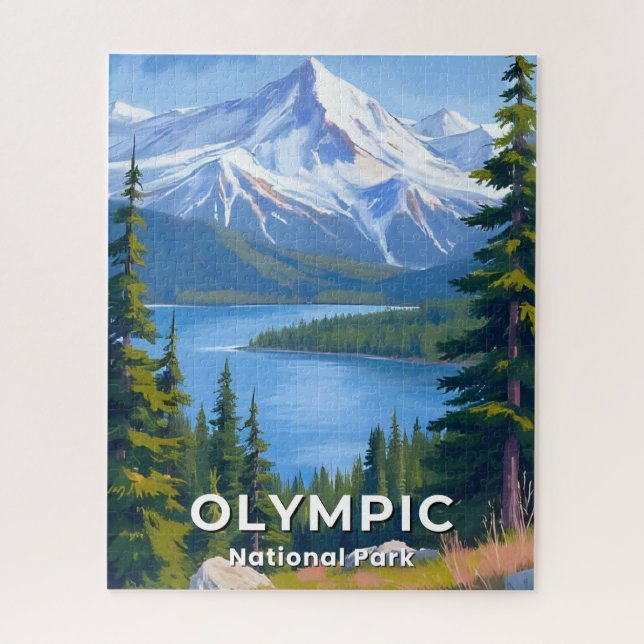 Puzzle Olympic National Park | Washington Travel Art (Vertical)