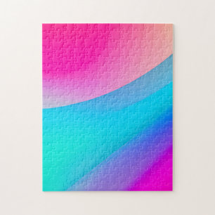 Puzzle Ombre acuarela abstracta pastel rosa azul