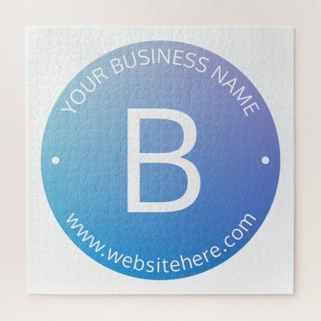 Puzzle Ombre de desvanecimiento azul y púrpura con texto  (Vertical)