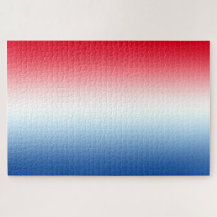 Puzzle Ombre Horizontal Rojo Brillante Blanco y Azul