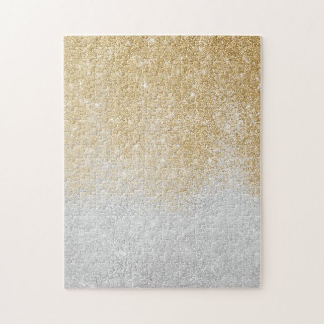 Puzzle Ombre Luxury Design Purpurina Gold y Silver  (Vertical)