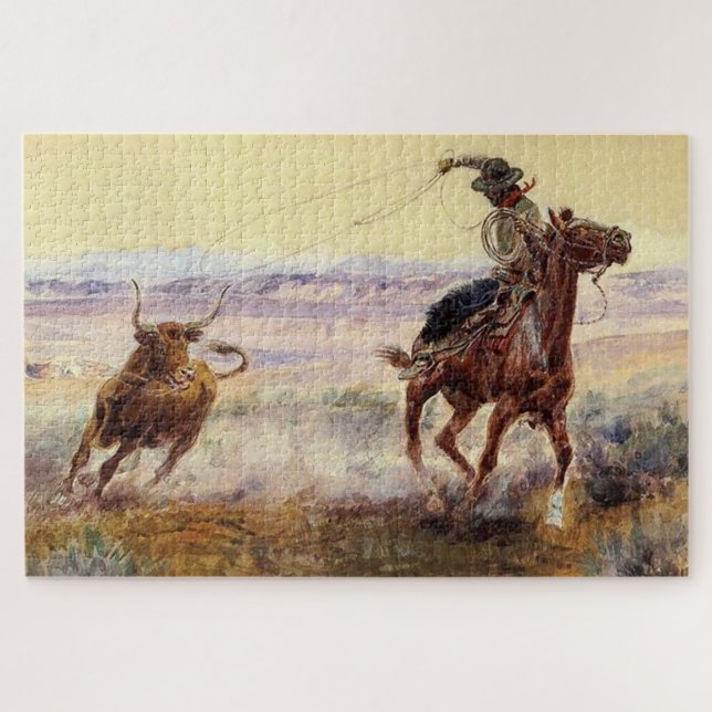 Puzzle "On the Pond" por Charles M Russell (Horizontal)