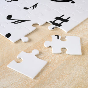 Puzzle Onda elegante del Clef agudo blanco y negro