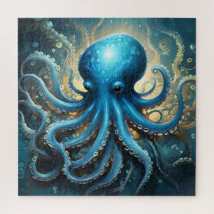 Puzzle Ondas Celestiales: El Arte Fractal del Pulpo Azul