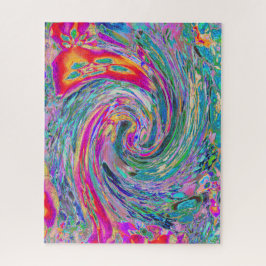 Puzzle Ondas de Color Psicodélico Floral Abstracto Arcoír