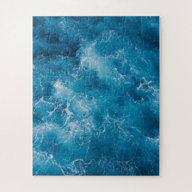 Puzzle Ondas del océano azul que se estrellan (Vertical)