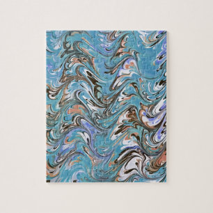 Puzzle Ondas En El Arte Abstracto De La Pura Acrílica Azu
