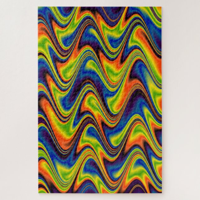 Puzzle Ondulado Multicolor Abstracto (Vertical)