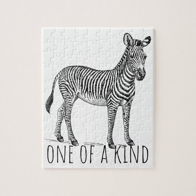 Puzzle One Of A Kind Unique Zebra (Vertical)