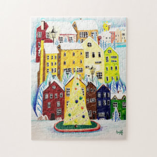 Puzzle ONU-Acogedor pueblo de Navidades - ¡PUZZLE!