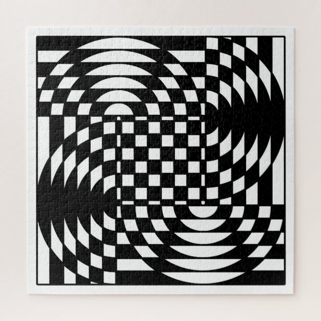 Puzzle Op-Art negro y blanco (Vertical)