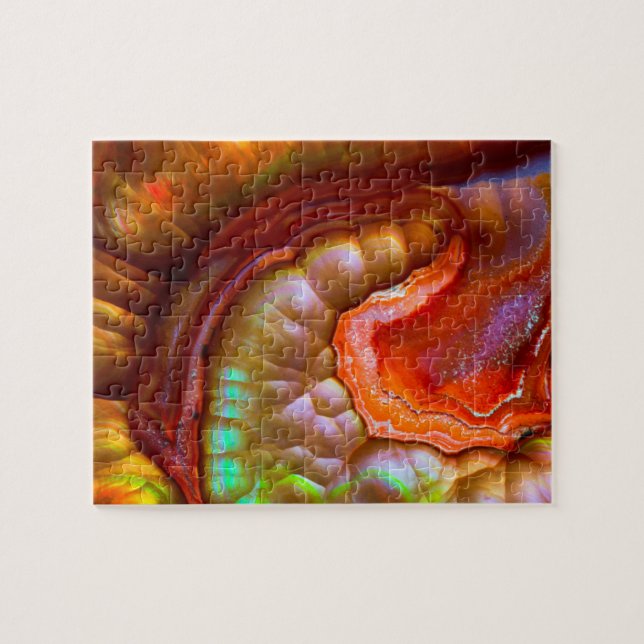 Puzzle Opalo de Fuego iridiscente rojo (Horizontal)