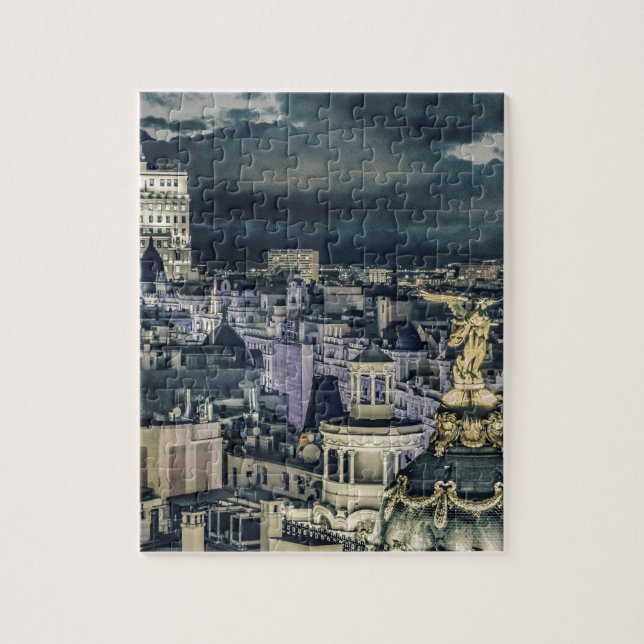 Puzzle Opinión aérea de la escena de la noche del paisaje (Vertical)