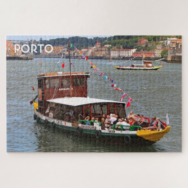Puzzle Oporto: Barco de crucero a punto de atracar, Portu (Horizontal)