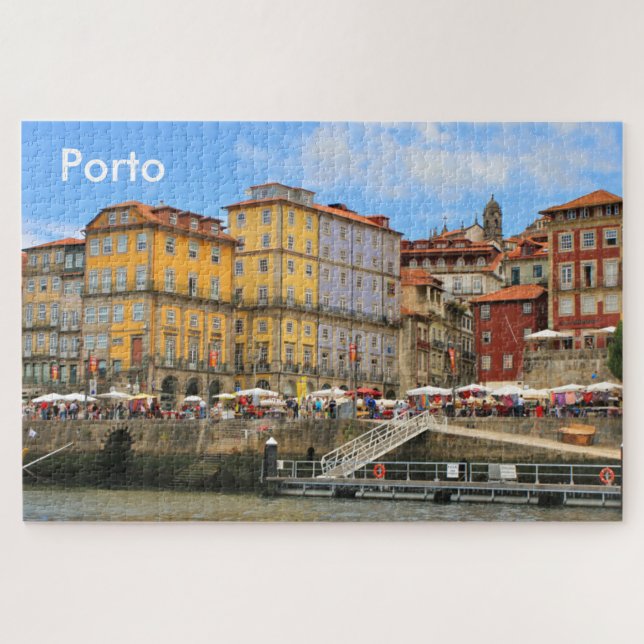 Puzzle Oporto: Portugal, muelles y edificios del rompecab (Horizontal)