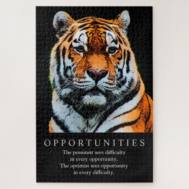 Puzzle Oportunidades motivacionales diciendo tigre de cit (Vertical)