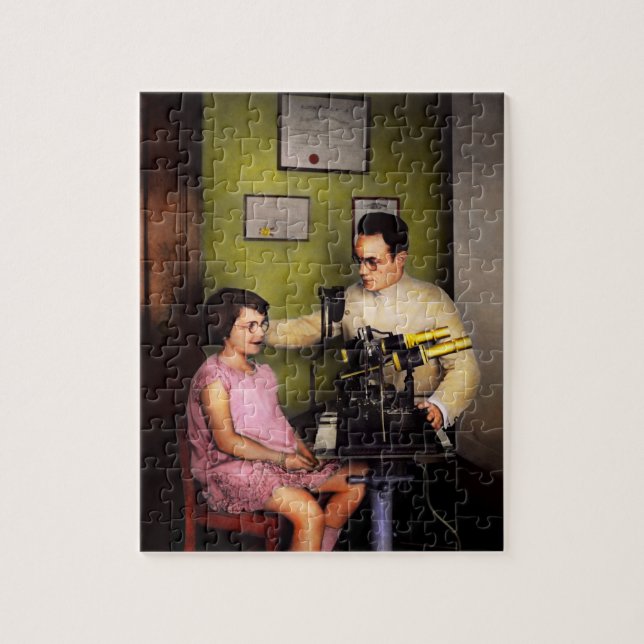 Puzzle Optometrista - el examen de la vista 1929 (Vertical)